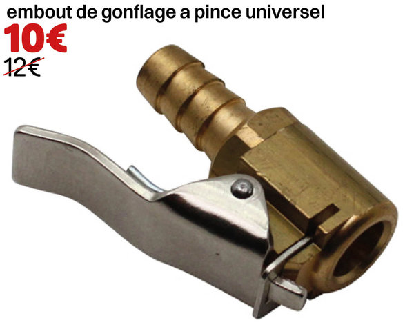 embout de gonflage a pince universel