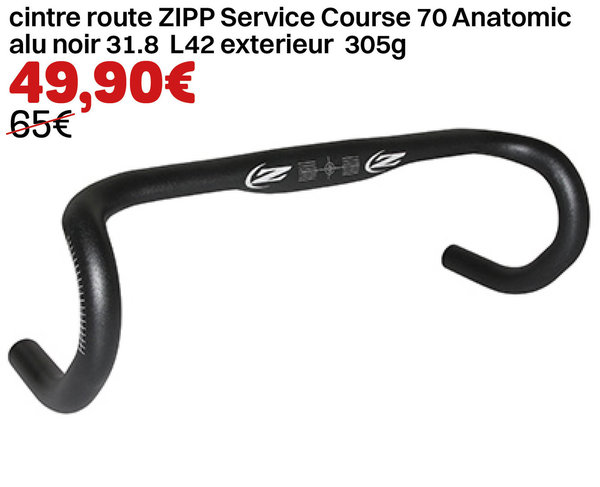 cintre route ZIPP Service Course 70 Anatomic alu noir 31.8 L42 exterieur 305g