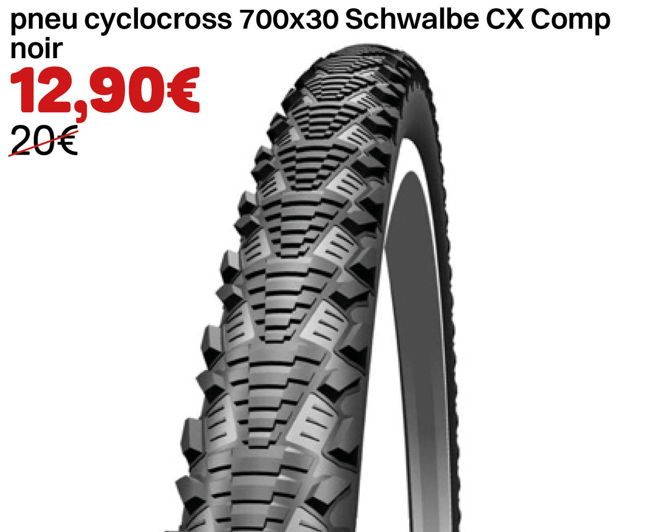 fabricant Schwalbe Pneu cyclocross 700x30 cx comp noir tr 30-622 