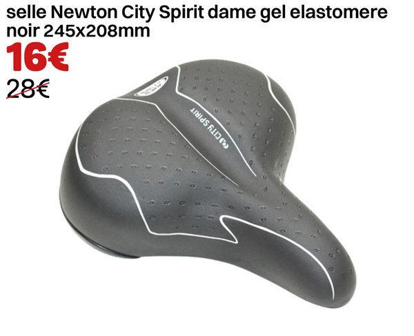 selle Newton City Spirit dame gel elastomere noir 245x208mm