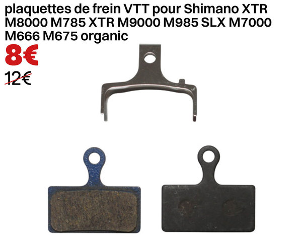 plaquettes de frein VTT pour Shimano XTR M8000 M785 XTR M9000 M985 SLX M7000 M666 M675 organic