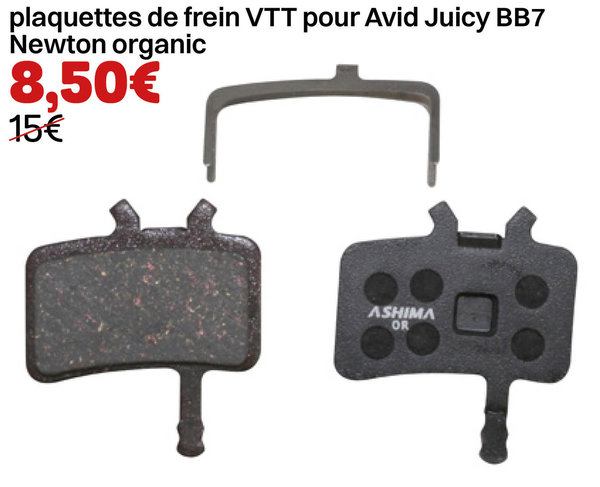 plaquettes de frein VTT pour Avid Juicy BB7 Newton organic