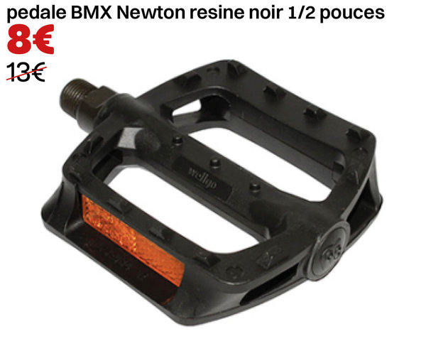 pedale BMX Newton resine noir 1/2 pouces