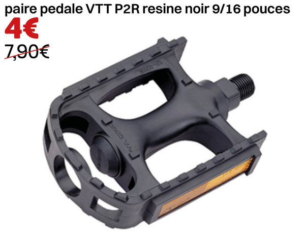 paire pedale VTT P2R resine noir 9/16 pouces