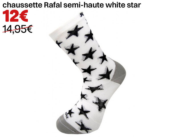 chaussette Rafal semi-haute white star