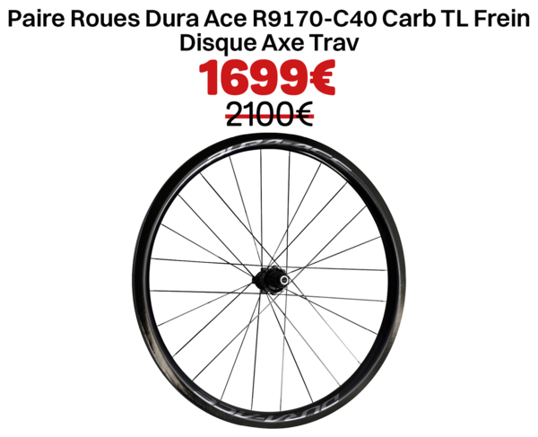 Paire Roues Dura Ace R9170-C40 Carb TL Frein Disque Axe Trav